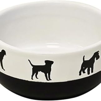Керамическая миска Nobby Pies, бело-черная, диаметр 13 x 6 см, объем 500 мл.