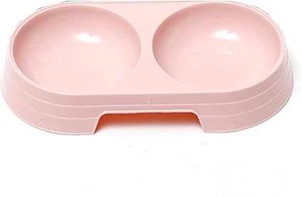 Двойная пластиковая миска для воды Fashion Macaron для маленьких собак, щенков и кошек, умный аксессуар для кормления.