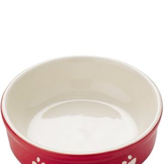 Керамическая миска для собак Nobby, 12 x 12 x 3,7 см, красно-бежевая.