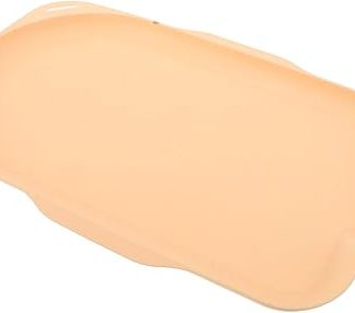 Водонепроницаемая подстилка для кормления домашних животных UPKOCH, противоскользящая подстилка под миску для собак и легко моющаяся защита пола, желтая, маленький размер.