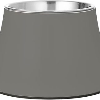 Серая однотонная миска для собак, гладкая, нескользящая, из нержавеющей стали, для маленьких собак, с удобными усами. Platos Para Gatos