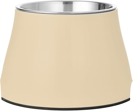 Улучшенная миска для корма для кошек Khaki Pet Food Bowl из нержавеющей стали для мелких животных. Удобное кормление.