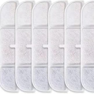 6 фильтров с активированным углем для кошачьих фонтанчиков WFP6. Сменные фильтры для автоматических фонтанчиков для домашних животных. Простая установка.