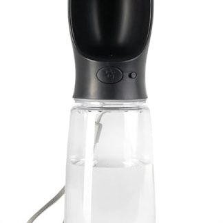 Бутылка для воды Lionto для собак и кошек, 500 мл, портативная и герметичная, изготовлена ​​из пищевого АБС-пластика, с замком, можно мыть в посудомойке, идеально подходит для прогулок, черная.