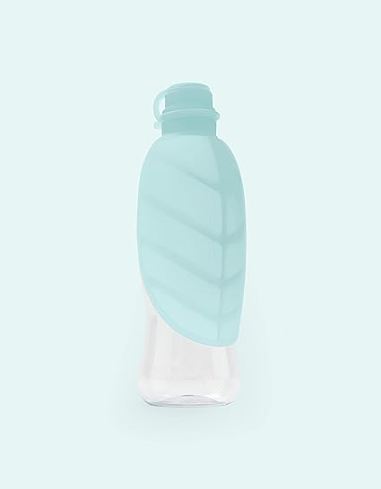 Переносная поилка для собак United Pets Leaf Design, силиконовая, светло-голубая.