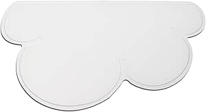 Нескользящий силиконовый коврик для миски для собак и кошек с приподнятыми краями, водонепроницаемый и легко чистится (серый, с рисунком в виде облаков).