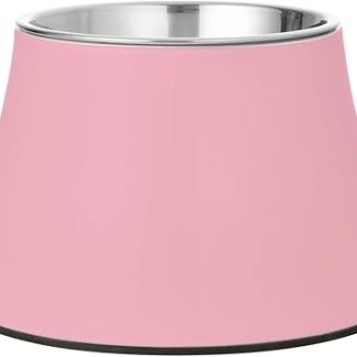 Розовая миска для собак с подставкой, миски для кошачьего корма из нержавеющей стали для медленного кормления собак, для снятия усталости и усов.