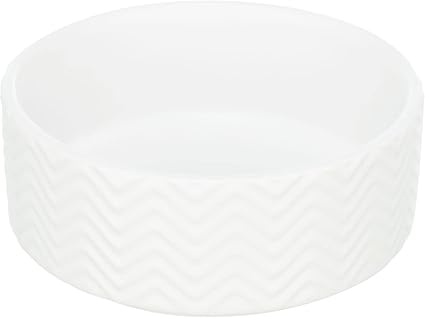 Керамическая кормушка для птиц, 0,4 л/диаметр 13 см, белая.