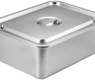 Глубокая большая миска для корма и воды для собак с крышкой, металлический поднос для кормления домашних животных, прочный, можно мыть в посудомойке, многофункциональный для собак, кошек и других домашних животных.