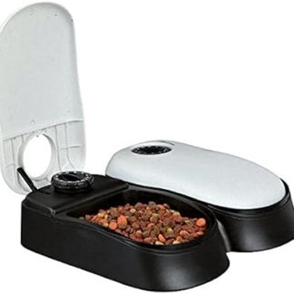 Автоматический дозатор корма для домашних животных с таймером, регулируемые двойные миски для кошек и маленьких собак, идеально подходит для кормления по расписанию.