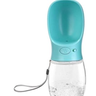 Портативная бутылка для воды для собак, герметичная, 350 мл, синяя.