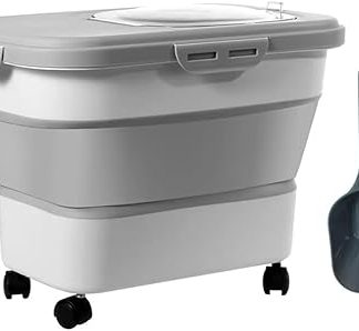 Контейнер для собачьего корма с крышкой, подходит для сухого кошачьего корма и других кормов для домашних животных.