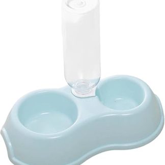 Набор мисок для воды и еды для мелких животных, двойные миски для кошек и собак, синие.