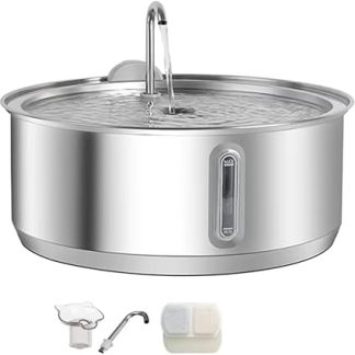 Большой поилка для кошек из нержавеющей стали объемом 8 л. Поилка для собак. Поилка для кошек.