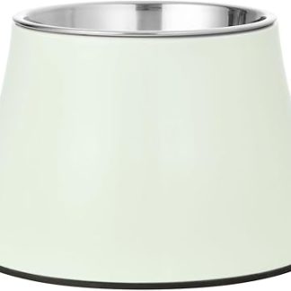 Однотонные миски для кормления собак мятно-кремового и белого цвета с подставкой, миски для кошачьего корма из нержавеющей стали для маленьких собак, удобные для кормления.