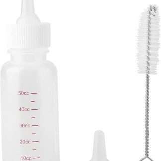 Высококачественная безопасная бутылочка для кормления домашних животных, нетоксичная, с силиконовой соской, для новорожденных щенков, котят, кроликов, белого цвета, 50 мл.