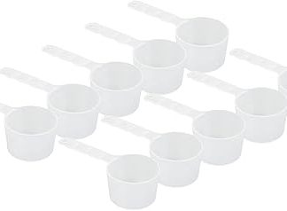 Пластиковый мерный стаканчик для косметики Pongnas, с длинной ручкой и шкалой, прозрачный.