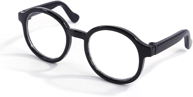 Black Pet Dog Cute Glasses Clear Lens Retro Glasses Photo Props Transparent Cat Sun Glasses for Small Dogs Cats Cosplay Costume, Apparel and Accessories