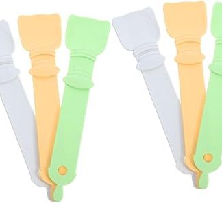 Набор из 6 силиконовых ложек для лакомств для кошек Mipcase с удобным механизмом сжатия, гигиеничные дозаторы для лакомств для мелких животных, просты в использовании.