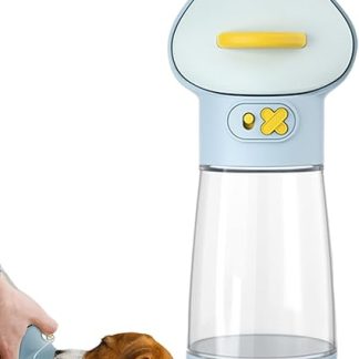 Диспенсер для воды, портативная бутылка для воды для домашних животных, дорожная миска, встроенный контейнер для корма, герметичная конструкция из полипропилена, для походов, прогулок, путешествий, 10 x 22 см.