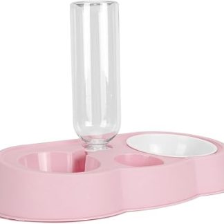 Универсальный набор мисок для воды и еды, не требующий частой чистки, двойные миски с электроприводом для домашних животных, легко моются (розовый)