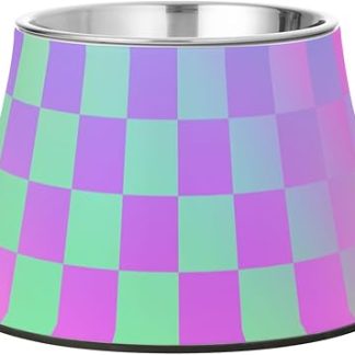 Красочные квадратные миски для корма для собак с лазерной гравировкой и подставкой, из нержавеющей стали, для маленьких собак, средство от усов Whiskers Relief