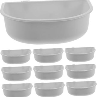 Набор из 15 подвесных мисок для домашних животных Kisangel, универсальные миски для воды и корма для клеток щенков, маленьких собак и кроликов, устойчивые и удобные для переноски, серые.