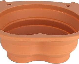 Складная миска для собак FLEXMAN объемом 600 мл, коричневая. Прочная, многофункциональная, портативная, многоразовая, для кормления и поения питомцев во время путешествий и кемпинга.