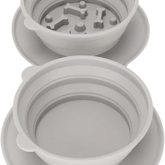 Складная миска для собак Yctze - утолщенная, складная, портативная силиконовая миска для домашних животных с настенным креплением, защитой от удушья, идеально подходит для походов.