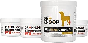 HGM Senior Dog Pack – порошок для суставов, порошок для кишечника, средство для защиты желудка и порошок от зубного камня – премиальный дополнительный корм от ветеринара доктора Кноп для пожилых собак.