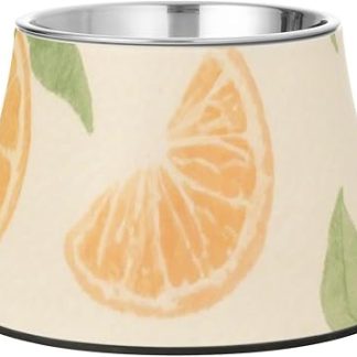 Миски для собак с рисунком апельсинов в акварельном стиле, нескользящие, из нержавеющей стали, металлические, для любителей животных, для тех, кто страдает от усталости и липких усов.