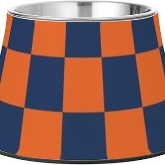 Миски для домашних животных в американскую клетку оранжевого и синего цвета с подставкой, из нержавеющей стали, приподнятая миска для кошек мелких пород, для снятия усталости и похудения.