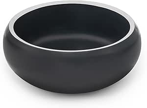 Миска для воды Lionto из нержавеющей стали, 800 мл, нескользящая, с силиконовыми подкладками, устойчивая к ржавчине, выпуклая, можно мыть в посудомойке, черная.