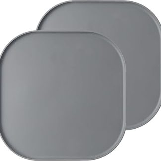 Подстилка под миску для собак и кошек, водонепроницаемая, нескользящая, силиконовая, с бортиками, коврик для корма, для миски (темно-серый, 26 см x 26 см)