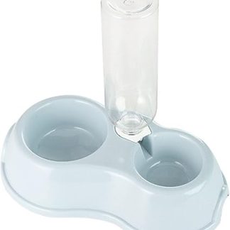 Двойные миски для собак и кошек, большой набор мисок для воды и корма с автоматическим поилкой, вместимость 500 мл для кошек.