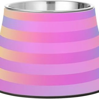 Приподнятые миски для корма для домашних животных с красочным лазерным рисунком и нескользящей поверхностью из нержавеющей стали для собак, кошек, кроликов и птиц. Успокаивает нервы животных.