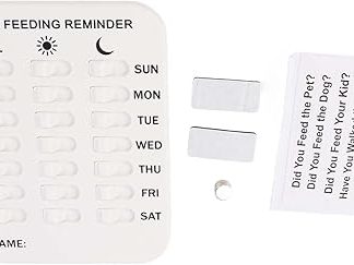 Напоминание о кормлении собак и кошек. Таблица кормления 3 раза в день. Инструкция по ежедневному кормлению. Магнит и двусторонняя белая лента.