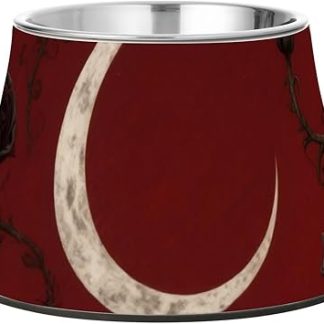 Миски для кормления собак Dark Night Moon Black Roses, улучшенные, из нержавеющей стали, металлические, для маленьких собак, Whisker Relief platos para perros grandes