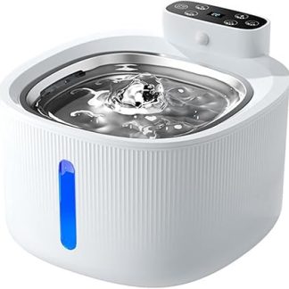 Беспроводной сенсорный поилка для кошек из нержавеющей стали с фильтром для разделения воды и электричества.