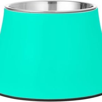 Мятно-зеленые миски для корма для собак из нержавеющей стали с нескользящей поверхностью для удобства кормления ваших питомцев.