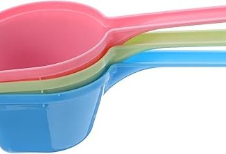 Набор из 3 пластиковых мерных ложек для корма для домашних животных. Точные ложки для подачи корма собакам и кошкам. Гигиеничные и легко моющиеся. Ложки для сухого и влажного корма. Прочные.