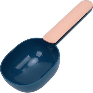 Мерный стаканчик Haofy для корма для животных объемом 1 чашка с зажимом для запечатывания пакетов, с длинной ручкой, подходит для кошек, щенков и маленьких собак, сине-розовый.