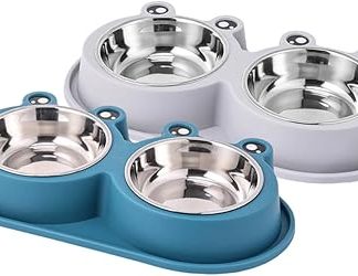 2 стальные миски для щенков, миски для кормления собак, миски для корма для домашних животных