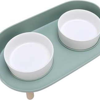 Универсальный керамический лоток для кошачьего туалета с подставкой, защитой шейного отдела позвоночника и удобной миской для воды для кошек и собак.