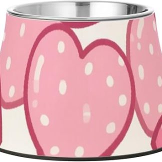 Милые розовые мультяшные миски для воды и еды в форме сердечка, нескользящие, из нержавеющей стали, для кошек, собак, кроликов и птиц. Миска для медленного поедания.