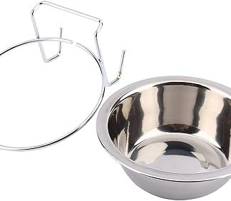 Подвесная миска для клетки для животных из нержавеющей стали, подвесная миска для собак, подвесная кормушка для животных, подвесная миска для воды для собак и кошек в клетке с крючком.