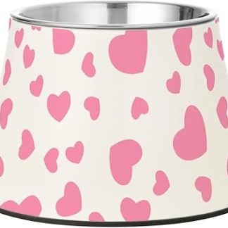 Мультяшные милые красные миски для корма для домашних животных в стиле Дня святого Валентина, усиленные из нержавеющей стали, для кошек, для медленного кормления собак, для облегчения боли в усах.