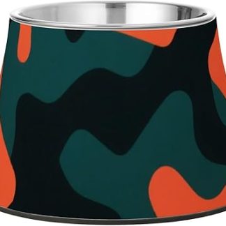 Камуфляжная черная, оранжевая, зеленая миска для воды для собак, нескользящая миска для кормления кошек из нержавеющей стали для маленьких питомцев, не боящаяся усов.