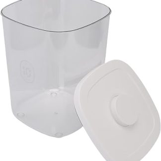 Универсальный герметичный контейнер для собачьего корма, объемом до 10 л, изготовлен из влаго- и светостойкого материала, с чашкой для кормления собак, кошек, птиц и других животных.