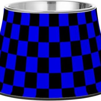 Миска для корма для собак Buffalo Checkered Black Blue из нержавеющей стали, приподнятая, для медленного кормления кошек Whiskers Relief.